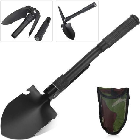 Mini-Portable Pelle Pliante Militaire et Multi-Outils pour Le Camping,la Survie en Plein air,la randonnée,la Chasse,l'expédition,Le Jardinage (1/4)