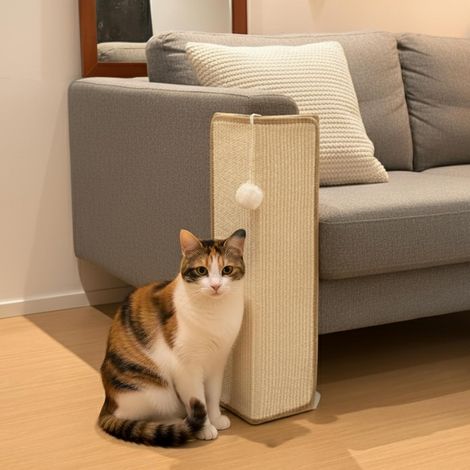 Furniture Griffoir pour Chats, Poteau griffoir en sisal de 60 cm pour Angle de canapé, protège-Meubles pour canapé avec Balle Jouet (1/5)