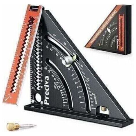 QORVA
-Equerre Menuisier Metal Aluminium Règle de Triangle Pliante Équerre Combinée 317mm Multifonction Équerre Triangle Règle d'Angle Rapporteur 45 90 Degres/Outillage Charpentier(Type 2),