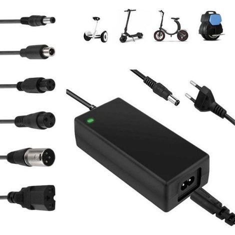 Chargeur Universel Vélo Électrique 42V 2A-Alimentation 84W avec 6 Adaptateurs-Pour Draisienne, Trottinette et Scooter