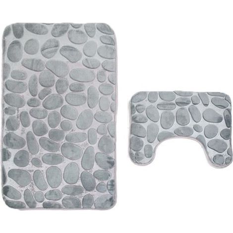 2pcs Coral Velvet Soft non   salle de bain douche tapis tapis moquette-XFM705106241234 (1/4)
