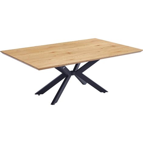 Home Deluxe – Esstisch-Set AVENCIA mit 8 Stühlen NODA Creme - Farbe: Light Oak, Maße: 200 x 76 x 120 cm, Sternenfuß I Essgruppe Ausziehtisch Esszimmermöbel Tisch Esszimmertische Runder Esstisch