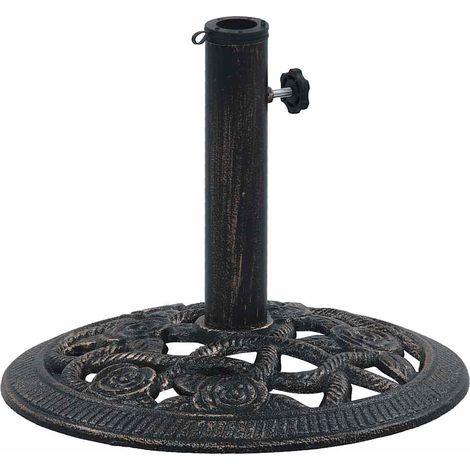 Pied de parasol Socle de parasol - Noir et bronze 9 kg 40 cm Fonte BV704255 - BonneVie (1/5)