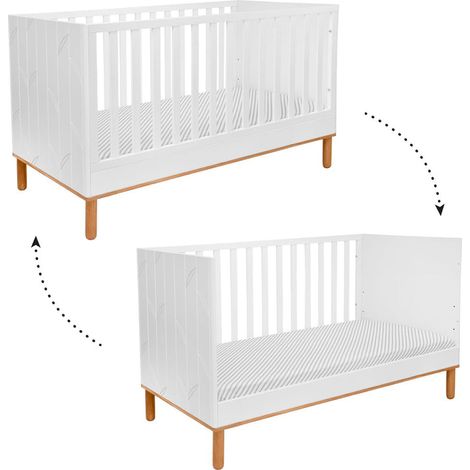 Lit évolutif 70x140 Bellamy Toteme Botanic Blanc et bois (1/5)