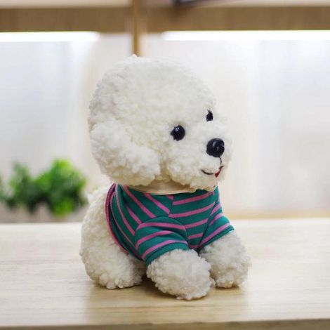 1 peluche chien caniche de 20 cm, adorable jouet en peluche, cadeau idéal pour Noël ou un anniversaire. (1/4)