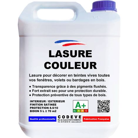 Codève Bois – Lasure extérieure bois couleur gris 5 L – Protection durable pour bois brut et ancien – Pénétration profonde – Mélange facile des teintes