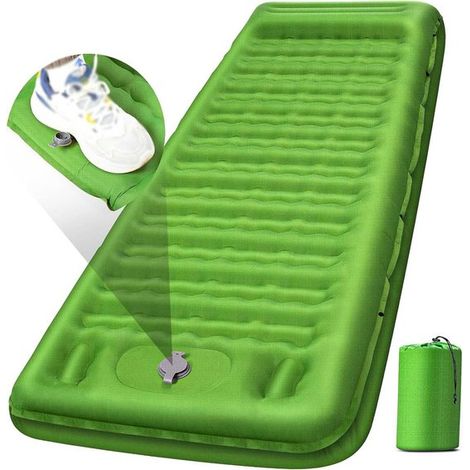 Selbstaufblasende Campingmatratze, tragbar und kompakt, perfekt für Outdoor-Aktivitäten – hellgrün (1/3)