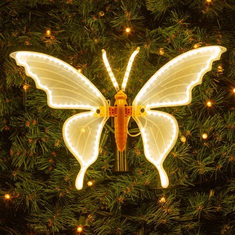 Farfalla luminosa con led bianco caldo per decorazioni natalizie -32 cm (1/5)