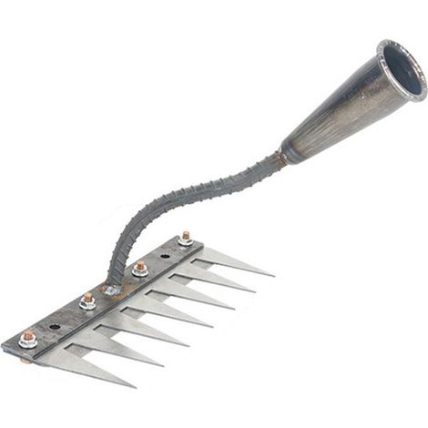 Rastrello da giardino, arieggiatore per prato, rastrello multifunzionale in acciaio, rastrello per erbacce staccabile, strumento per il controllo delle erbacce, 7 denti per allentare il terreno, per (1/5)