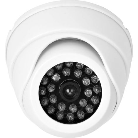 Caméra de sécurité factice avec lumière LED clignotante, simulation réaliste de caméra de surveillance dôme pour la protection de la maison (1/5)