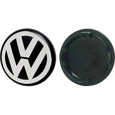70-mm-Radnabenkappe für Volkswagen Golf, Passat, Polo, Jetta, Bora, Santana – Gewölbte Felgenmitte, Radnabenkappe aus Aluminiumlegierung, 4-teiliges Set, Auto-Felgenzubehör – Schwarz und Weiß (1/2)