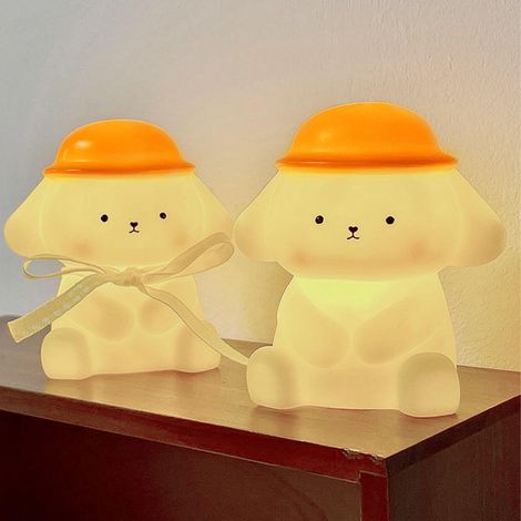 Veilleuse chien pompon dessin animé, lampe de chevet créative pour chambre à coucher, lumière chaude, jouet lumineux pour enfants, cadeau de vendeur ambulant de marché nocturne, lumière blanche chaude (1/5)