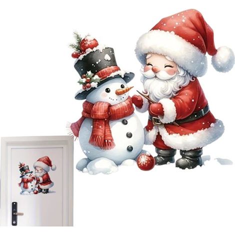 Weihnachts-Wandaufkleber  Lustige Abziehbilder für WC-Deckel, verspielte und abnehmbare Dekorationen