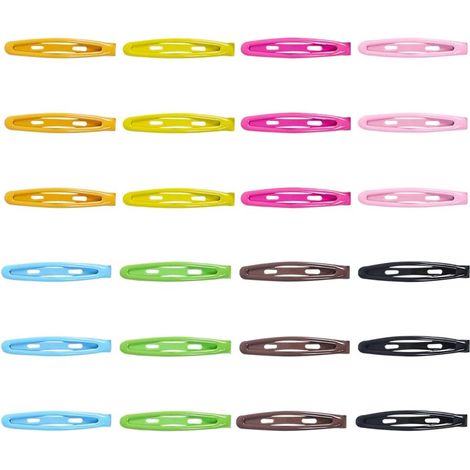 24 Pieces Small Flat Thin and Matte Hair Clips, Anti-Slip Metal Hair Clips, Multicolored Retro Decoration for Women and Girls, Accessories for Fine and Long Hair (1/5)