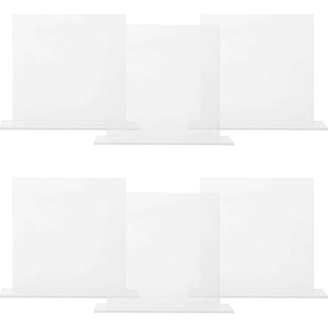 Lot de 6 panneaux de table carrés vierges en acrylique transparent pour mariage, avec nom et plan de table.-12.00X10.00X3.00CM