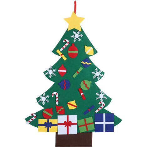 BUNTHAUS Ensemble d'arbre de nol en feutre, bricolage, décorations murales suspendues, cadeaux pour enfants, fournitures de fête, type B (1/5)