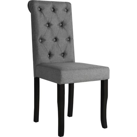 Maison Exclusive - Sillas de comedor 2 unidades tela gris oscuro