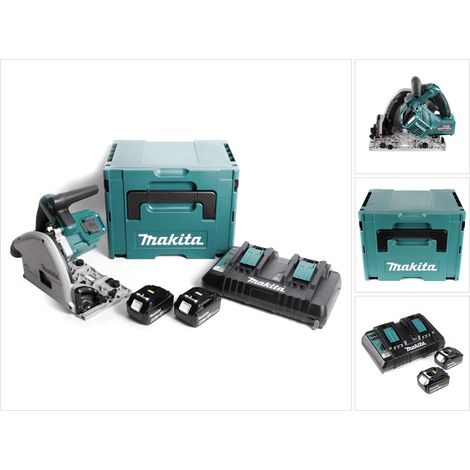Makita DSP 600 PGJ Scie Plongeante sans fil, sans balai 36V (2x18V) + 2x Batteries 6,0Ah + Chargeur double + Coffret de transport (1/5)