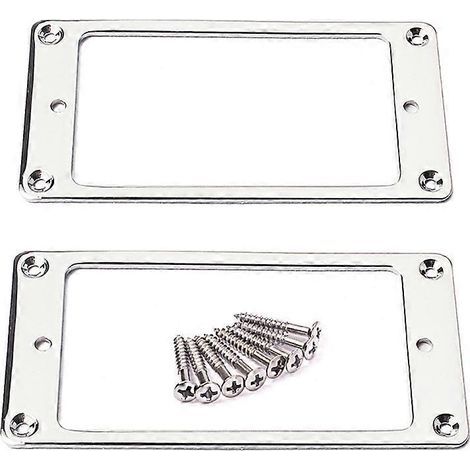 Flache Metall-Befestigungsringe für Humbucker-Tonabnehmer, flacher Montagerahmen mit Schrauben 92 x 46 mm (silber) – 9,20 x 4,60 x 0,20 cm – Silber (1/4)