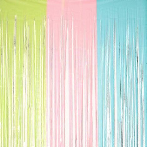 Rideau de pluie en soie de 1 x 2 mètres, ambiance mariage, anniversaire, épais, motif macaron, coutures tricolores (1/5)