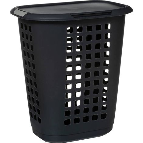 Cesto per biancheria in plastica hugger 63l grigio - 5five (1/2)