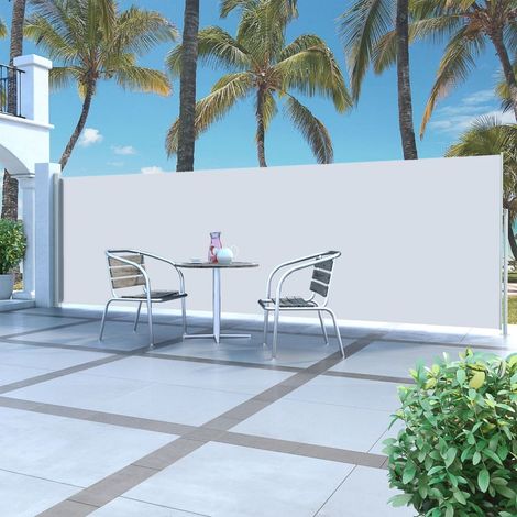 Auvent latéral rétractable de Jardin,Marquise,Store Banne,Anti-UV 160 x 500 cm Crème -FR64555 (1/5)