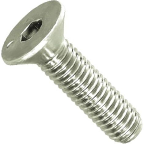 tornillo rosca metal allen din 7991 acero inoxidable metrica m-6 largo 40mm (1/2)