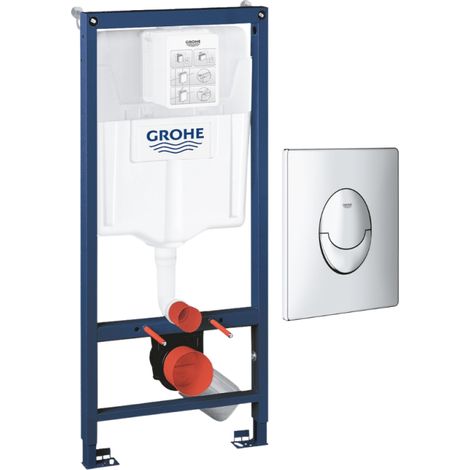 Marco de soporte de pared GROHE Rapid SL + Placa de activación cromada (1/4)