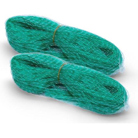 Vogelschutznetz grün engmaschig 2er Set - 10 x 4 m - Pflanzenschutznetz Maschenweite 30 x 30 cm - Erdbeernetz Himbeer Brombeer Strauch Blumen Beet Schutznetz Teichabdeckung Laubnetz Baumschutznetz
