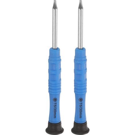 T5 Torx Mini Tournevis Tête Torx 3mm Longueur 87mm Bleu 2 Pièces (1/5)