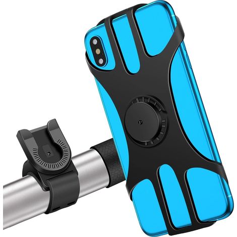 Support de téléphone Fahrrad, Universel Motorrad Support Fahrrad Silikon Verdicken avec 360°Drehbarer Abnehmbare Téléphone portable (1/5)