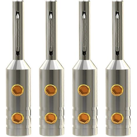 4 Pièces Connecteurs Banane Audio pour Câble Haut-Parleur 5mm - Connecteurs Cuivre Vidéo (1/4)