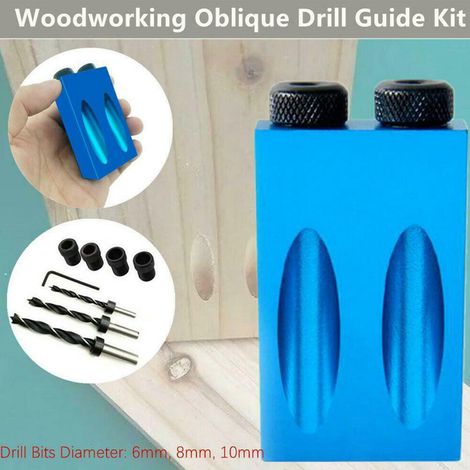 Kit de gabarit de perçage en 14 pièces pour trous de poche, guide de perçage oblique, outil de travail du bois (1/5)