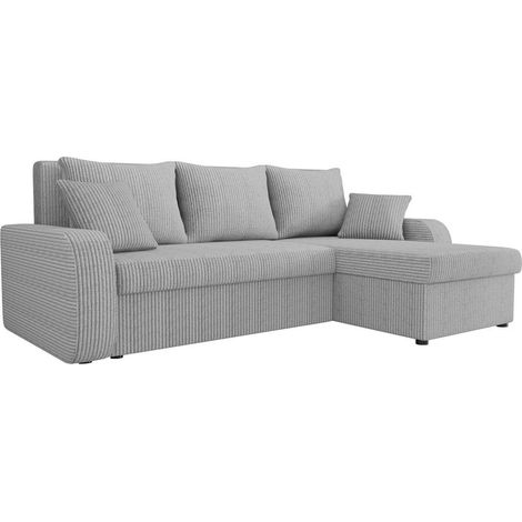 Mobilier1 – Canapé d'angle avec fonction de couchage – Boîte de literie – Dimensions 238x147x80cm – Tapisserie velours – Mécanisme Eurobook