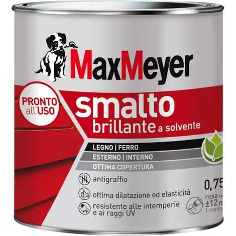 MAXMEYER Smalto a solvente per ferro e legno brillante AVORIO R1013 0,750 L (1/4)