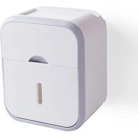 Boîte de porte-papier hygiénique sans poinçon boîte de rangement de mouchoirs étanche support de salle de bain mural cuisine salle de bain support de rangement gris