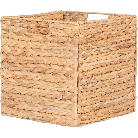 Cesto Passo pieghevole in giacinto d'acqua naturale 30x30x30 cm (1/3)