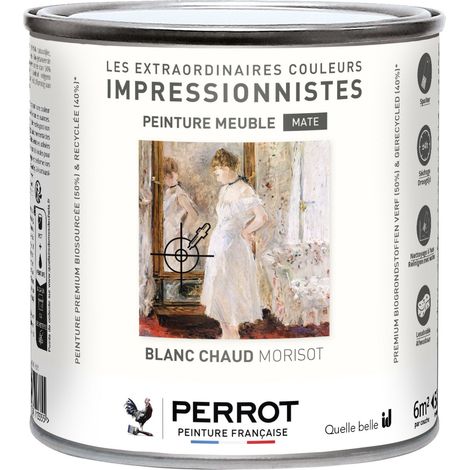 PEINTURE MATE POUR MEUBLE BLANC CHAUD MORISOT 500ML  - PERROT