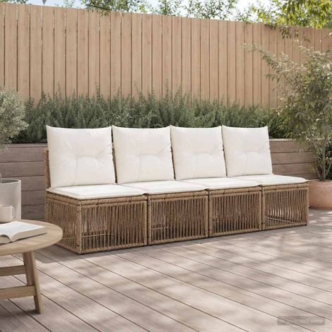 Teenpull – 4-Sitzer-Sofa 4 pcs 4-Sitzanzahl Beige Poly-Rattan (1/5)