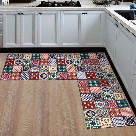 Lot de 2 Tapis de Cuisine Salle de bain - 40 x 60 cm et 40 x 120 cm (1/3)