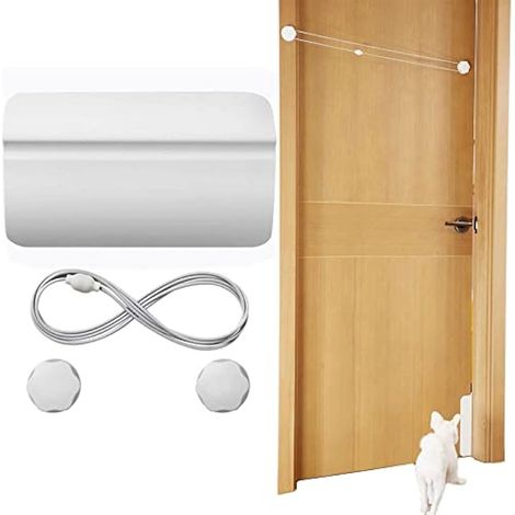 Loquet de porte pour animaux de compagnie pour chats et chiens, porte intérieure réglable, butée de porte pour chat, support de porte pour garder la porte ouverte, bloqueur de porte pour animaux de (1/5)