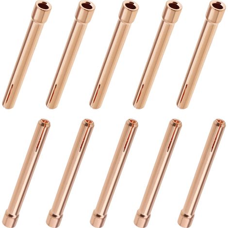 10pcs 10N24 3/32" 2.4mm Embouts de Pince d'électrode Tungstène pour WP17 WP18 WP26 Série Torche de Soudage TIG en Cuivre Rouge Accessoires (1/5)