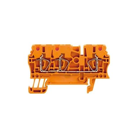 bloc de jonction - passage - raccordement à ressort - 2.5 mm2 - 24 a - orange - weidmuller 1636790000