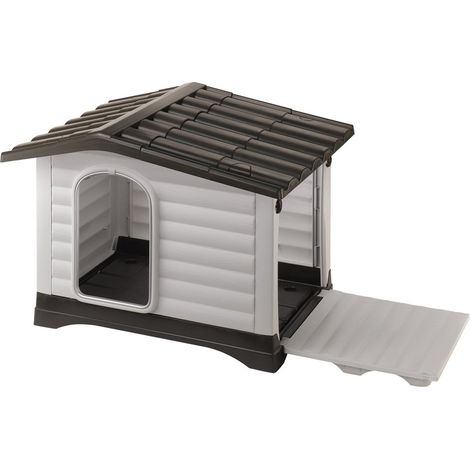 Niche Chien Exterieur, Maison Chien, Niche Grand Chien exterieur,Côté Ouvrable, Système de Drainage, Grille d'Aération, 111 x 84 x h 79 cm, Niche Plastique pour Chiens (1/5)