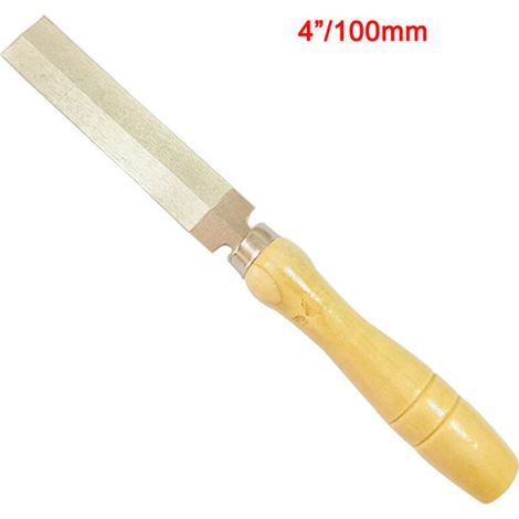 Lime plate diamantée universelle carbone – manche bois abrasif, pour jardinage métal et affûtage outils (1/5)