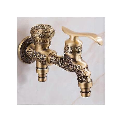 Wasserhähne, 304Hine Wasched Dickbeton-Edelstahl, Standard-Kaltwasserhahn, Einhebel-Schnellöffnung zu einem kleinen Wandhahn/Gold