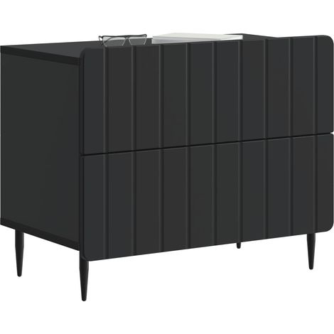Comodino  Armadio da Notte  Mobiletto da notte Nero 62 x 34,5 x 49,5 cm Legno ingegnerizzato (1/5)