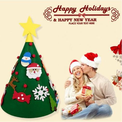 Sapin de Noël - Feutre - 70x52cm - Décoration DIY - Cadeau Enfant (1/4)