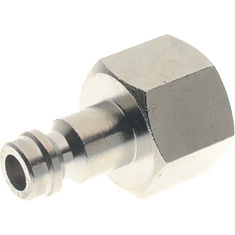 Embout de coupleur RS PRO, Filetage vers Mâle G 1/4 Femelle 1/4pouce 1/4pouces en Laiton nickelé ( Prix pour Paquet de 10 ) (1/2)
