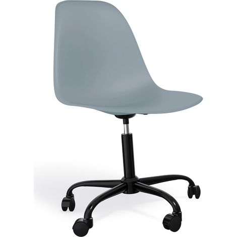Office Chair - Wheeled Desk Chair - Black Frame - Denisse Light grey (1/5)
